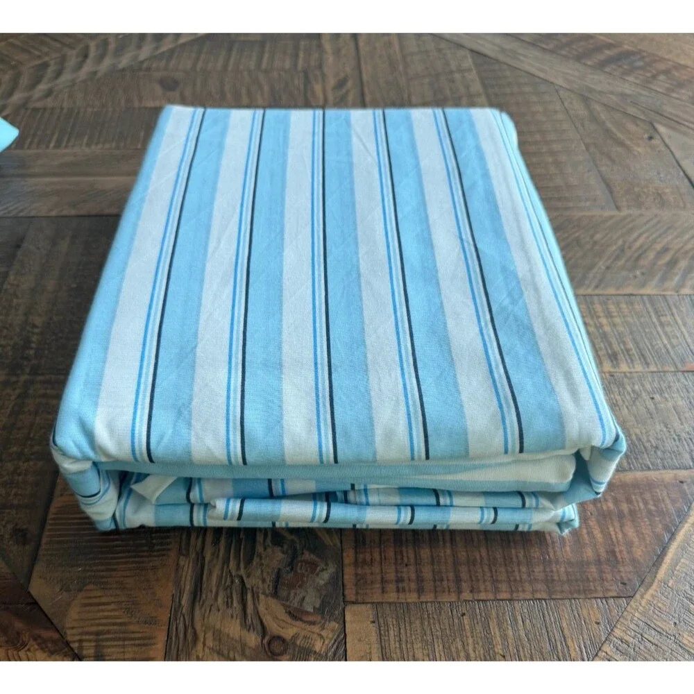 Disney Kingdom Collection Blue White Stripe 3 Piece Twin Sheet Set NEW Bedding